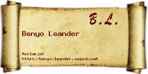 Benyo Leander névjegykártya